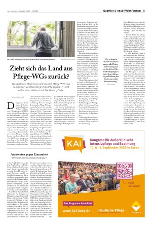 Vorschauseite 1: Zieht sich das Land aus Pflege-WGs zurück?