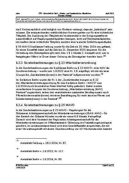 Vorschauseite 6: Normen und Vorschriften der Katholischen Kirche in den Jahren 2023 und 2024 mit arbeitsrechtlicher Relevanz