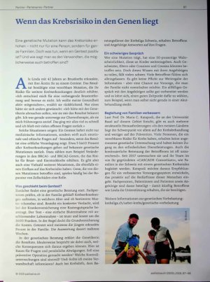 Vorschauseite 1: Wenn das Krebsrisiko in den Genen liegt