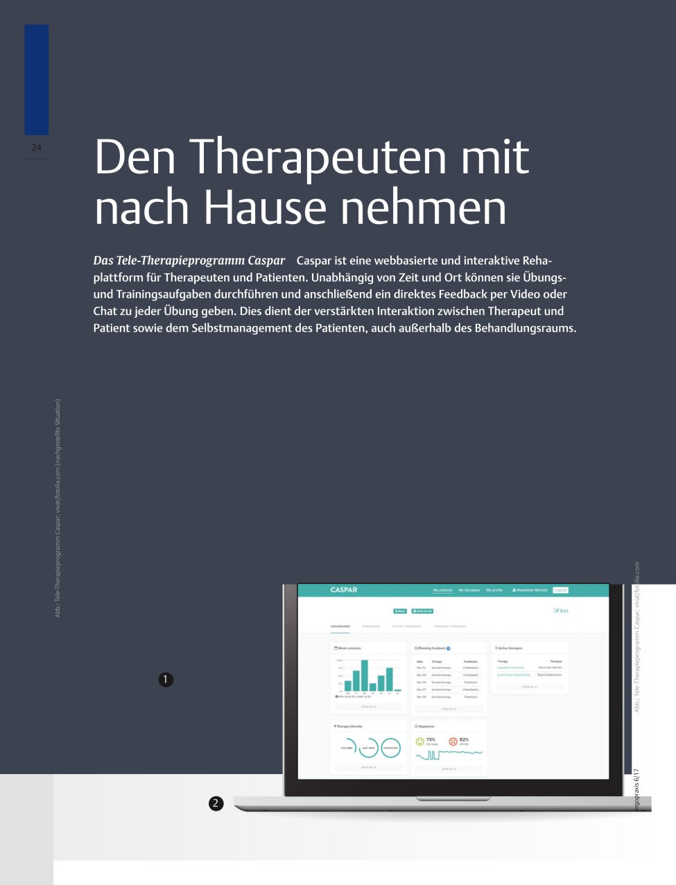 Vorschauseite 1: Das Tele-Therapieprogramm Caspar ? Den Therapeuten mit nach Hause nehmen