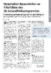 Vorschauseite 1: Stakeholder-Konsultation zu Prioritäten des EU-Gesundheitsprogramms