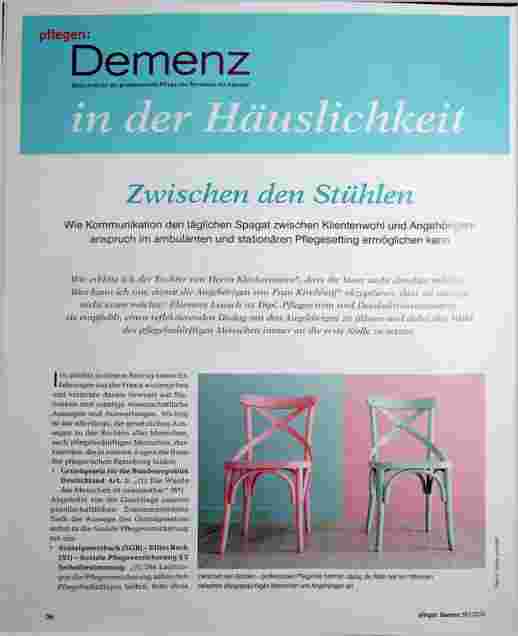 Vorschauseite 1: Zwischen den Stühlen: Wie Kommunikation den täglichen Spagat zwischen Klientenwohl und Angehörigenanspruch im ambulanten und stationären Pflegesetting ermöglichen kann.