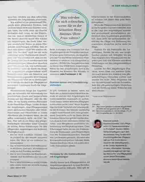 Vorschauseite 4: Zwischen den Stühlen: Wie Kommunikation den täglichen Spagat zwischen Klientenwohl und Angehörigenanspruch im ambulanten und stationären Pflegesetting ermöglichen kann.
