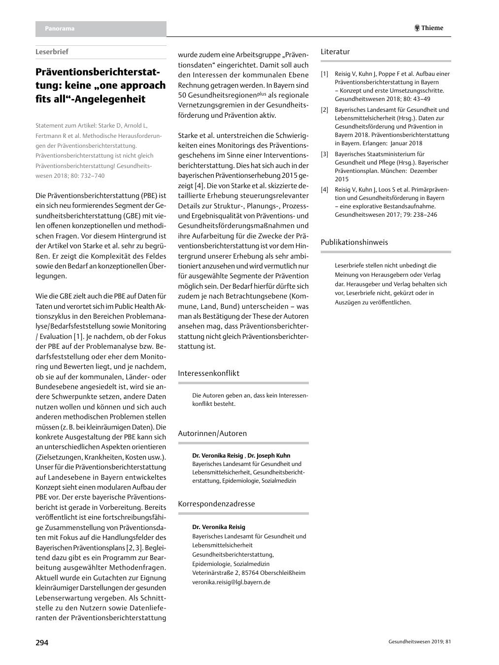 Vorschauseite 1: Präventionsberichterstattung: keine ?one approach fits all?-Angelegenheit