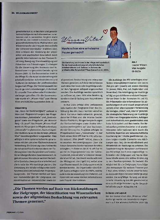 Vorschauseite 3: Verbesserung der Gesundheit als zentrales Ziel Gesundheitsförderungsprojekt „Wissen Vital" erfolgreich implementiert.