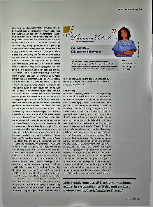 Vorschauseite 4: Verbesserung der Gesundheit als zentrales Ziel Gesundheitsförderungsprojekt „Wissen Vital" erfolgreich implementiert.