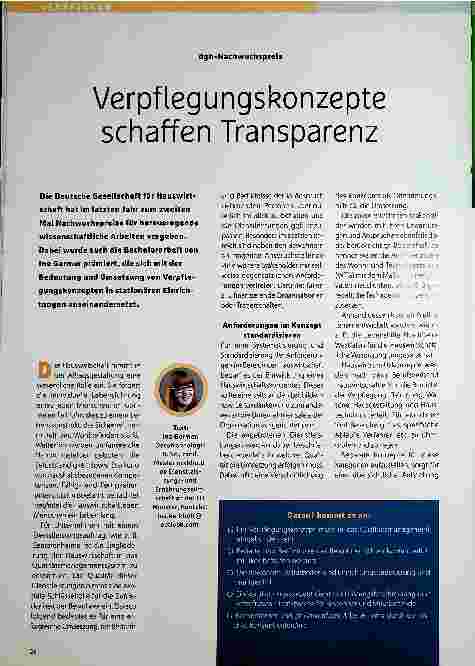 Vorschauseite 1: Verpflegungskonzepte schaffen Transparenz