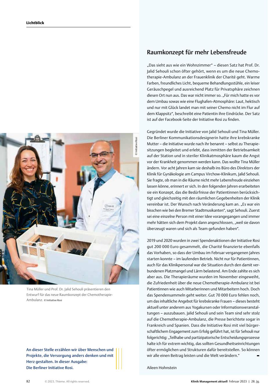 Vorschauseite 1: Lichtblick: Gute Geschichten aus der Klinik