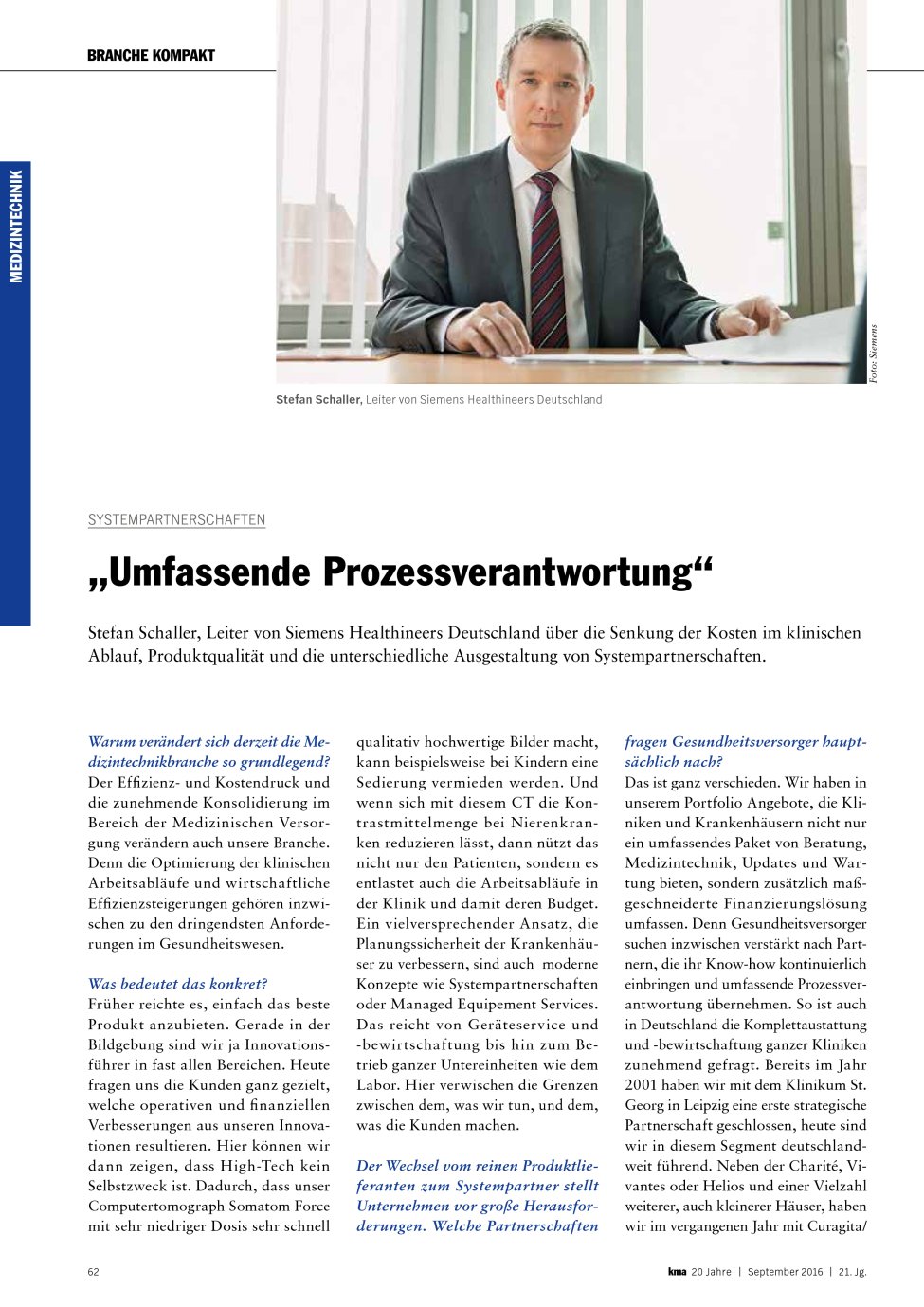 Vorschauseite 1: Systempartnerschaften: „Umfassende Prozessverantwortung“