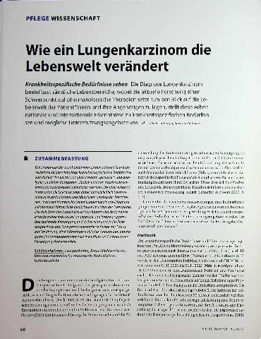Vorschauseite 1: Wie ein Lungenkarzinom die Lebenswelt verändert