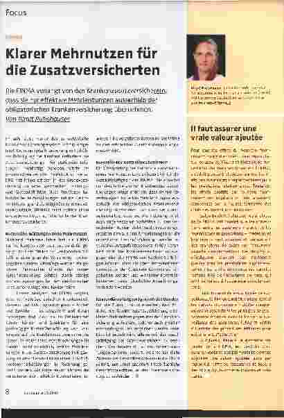 Vorschauseite 1: Klarer Mehrnutzen für die Zusatzversicherten