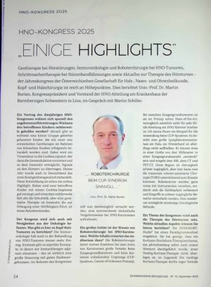 Vorschauseite 1: HNO Kongress 2025 " Einige Highlights"