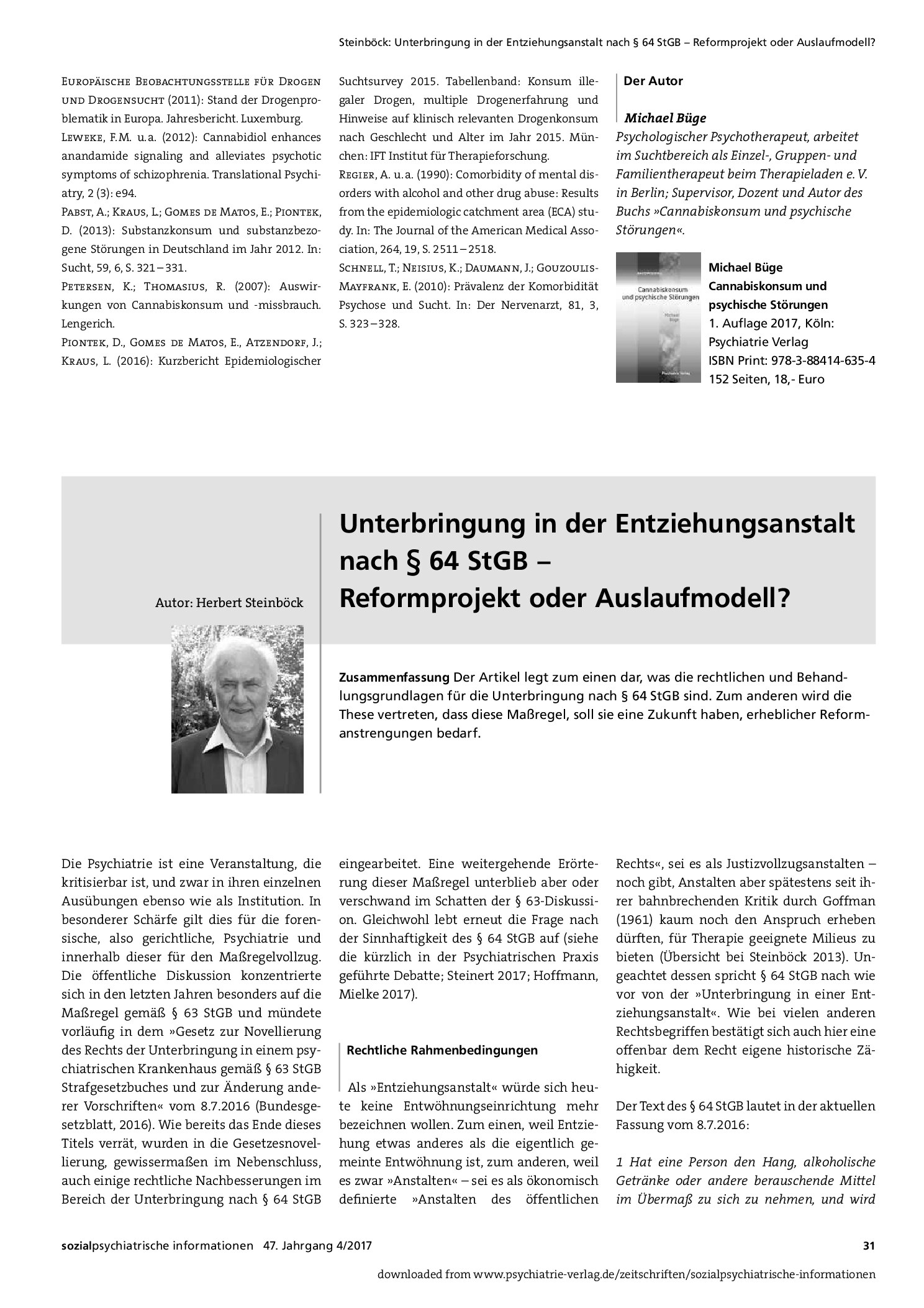 Vorschauseite 5: Cannabis und sein mehrschichtiges Verhältnis zu psychischen Erkrankungen