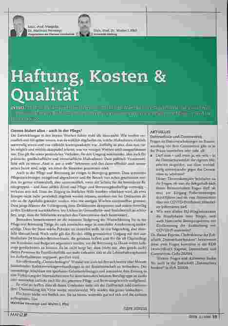 Vorschauseite 1: Haftung, Kosten und Qualität