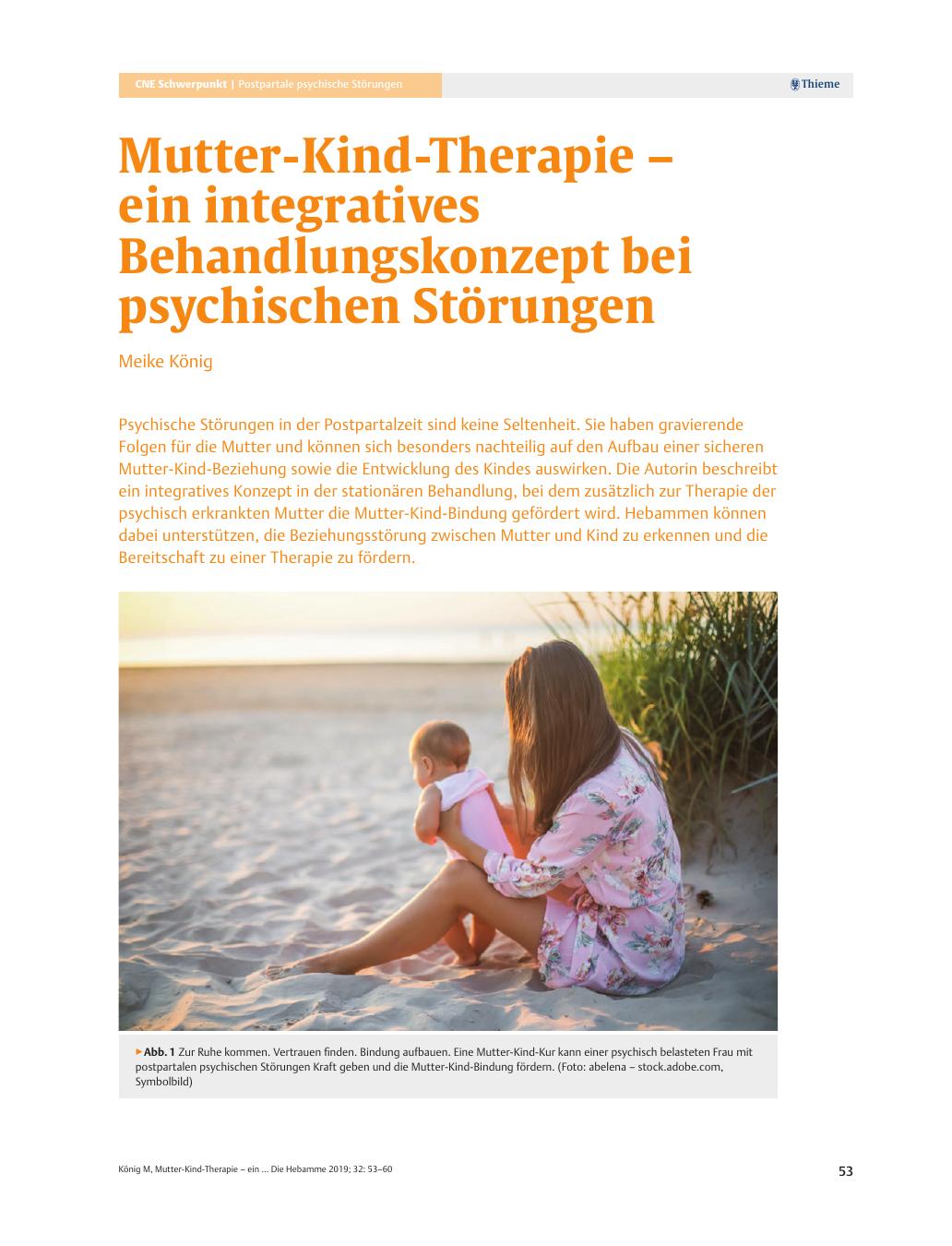 Vorschauseite 1: Mutter-Kind-Therapie ? ein integratives Behandlungskonzept bei psychischen Störungen