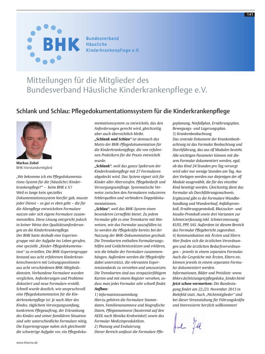 Vorschauseite 1: Schlank und Schlau: Pflegedokumentationssystem für die Kinderkrankenpflege