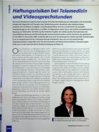 Vorschauseite 1: Haftungsrisiken bei Telemedizin und Videosprechstunden