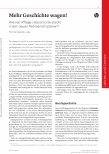 Vorschauseite 1: Mehr Geschichte wagen! Wie viel (Pflege-) Geschichte steckt in den neuen Rahmenlehrplänen?