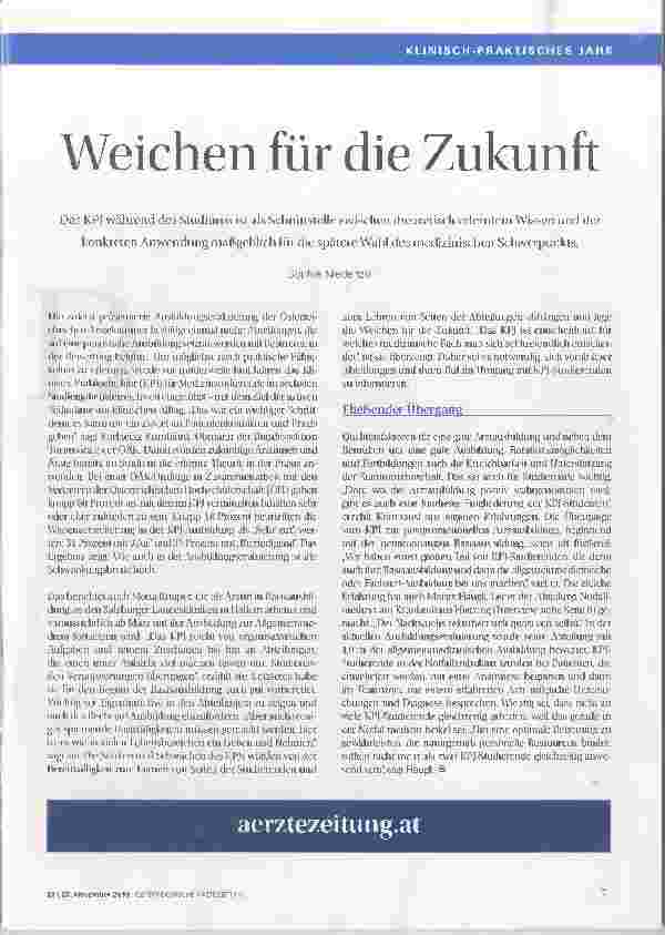 Vorschauseite 1: Weichen für die Zukunft