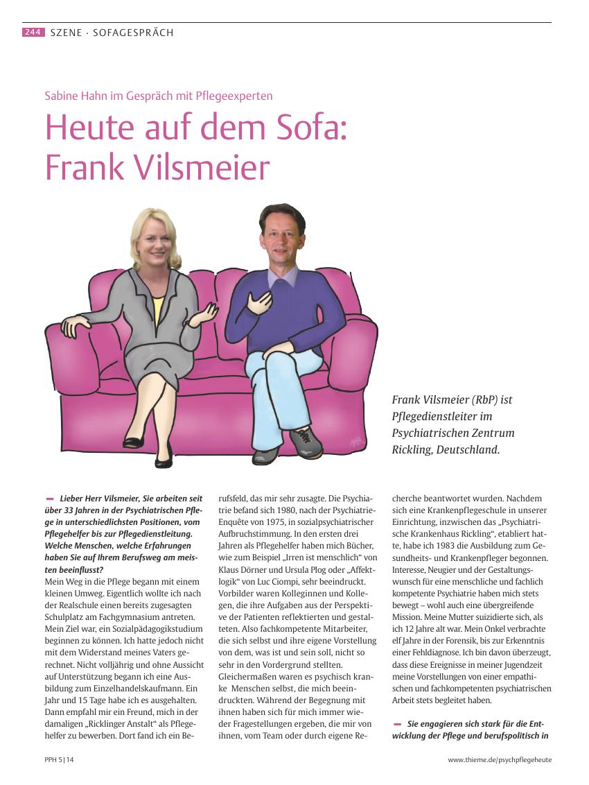 Vorschauseite 1: Heute auf dem Sofa: Frank Vilsmeier