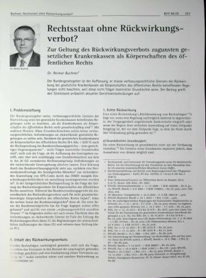Vorschauseite 1: Rechtsstaat ohne Rückwirkungsverbot?