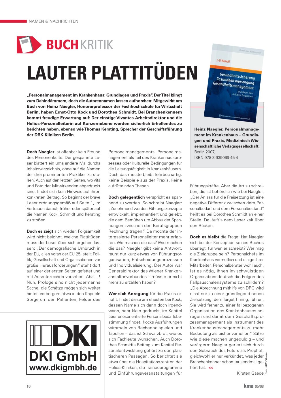 Vorschauseite 1: Lauter Plattitüden