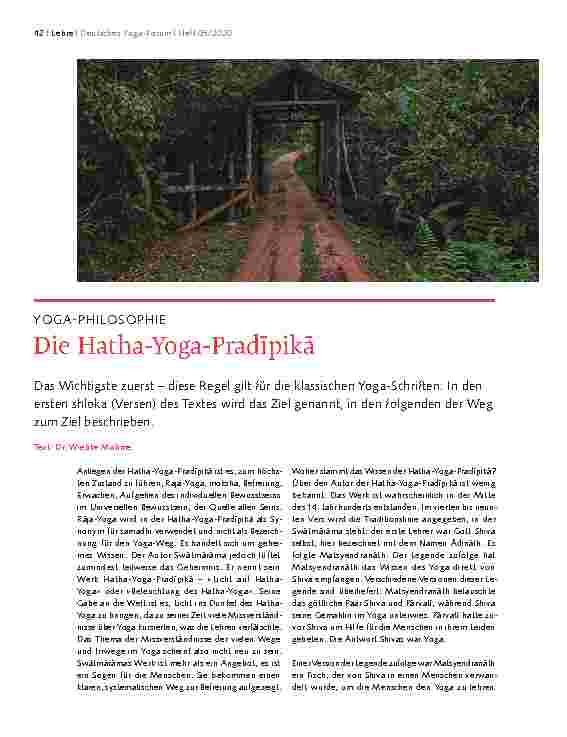 Vorschauseite 1: YOGA-PHILOSOPHIE Die Hatha-Yoga-Pradipika