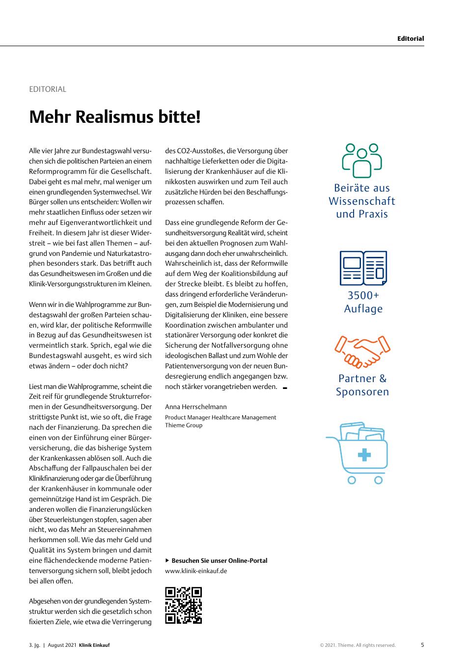 Vorschauseite 1: Mehr Realismus bitte!