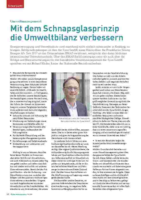 Vorschauseite 1: Mit dem Schnapsglasprinzip die Umweltbilanz verbessern.