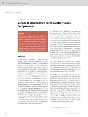 Vorschauseite 1: Venöse Blutentnahmen durch nichtärztliches Fachpersonal