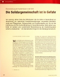 Vorschauseite 1: Ökonomisierung der Krankenhäuser in der Kritik. Die Solidargemeinschaft ist in Gefahr.