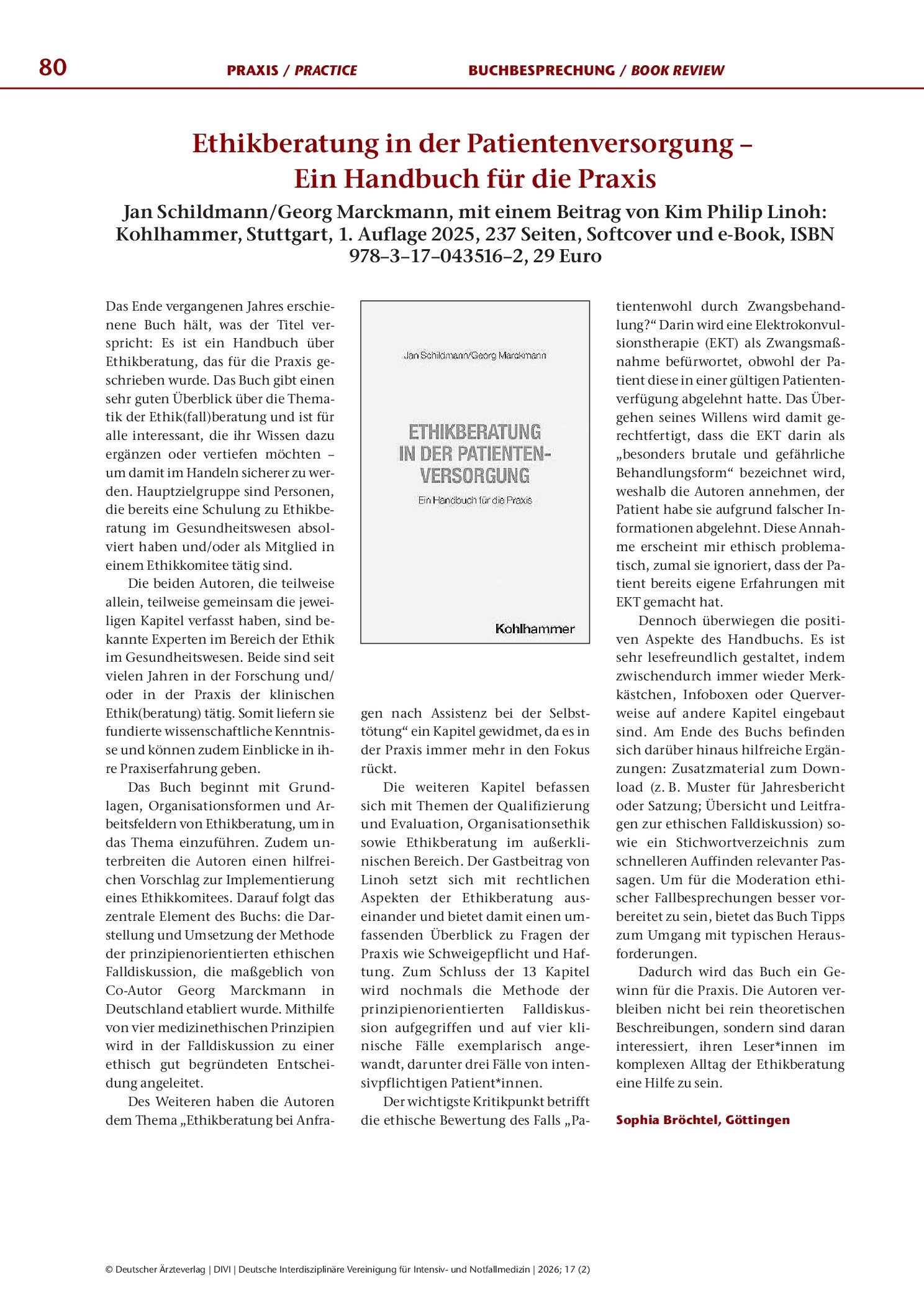 Vorschauseite 1: Ethikberatung in der Patientenversorgung – Ein Handbuch für die Praxis