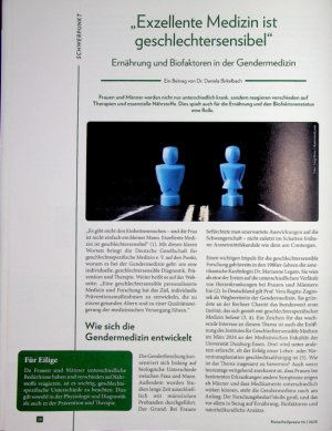 Vorschauseite 1: „Exzellente Medizin ist geschlechtersensibel“ Ernährung und Biofaktoren in der Gendermedizin
