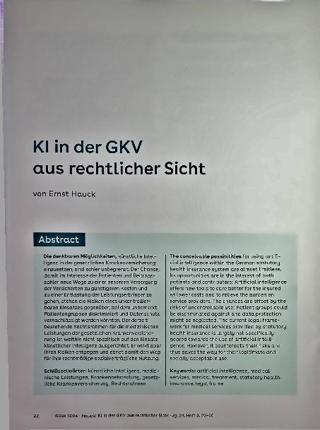 Vorschauseite 1: Kl in der GKV aus rechtlicher Sicht
