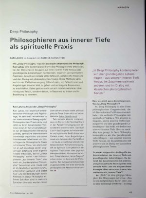 Vorschauseite 1: Philosophieren aus innerer Tiefe als spirituelle Praxis
