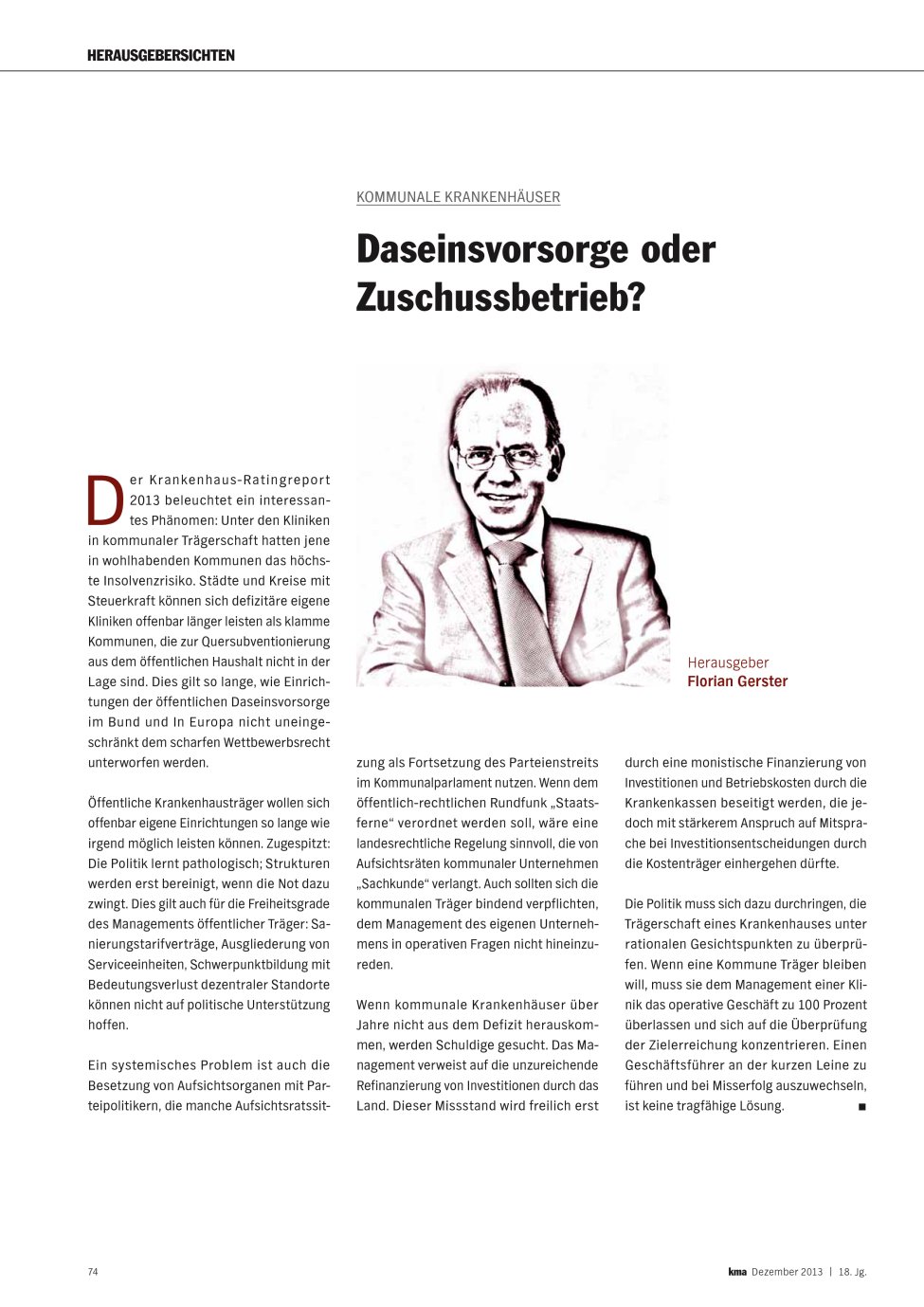 Vorschauseite 1: Daseinsvorsorge oder Zuschussbetrieb?