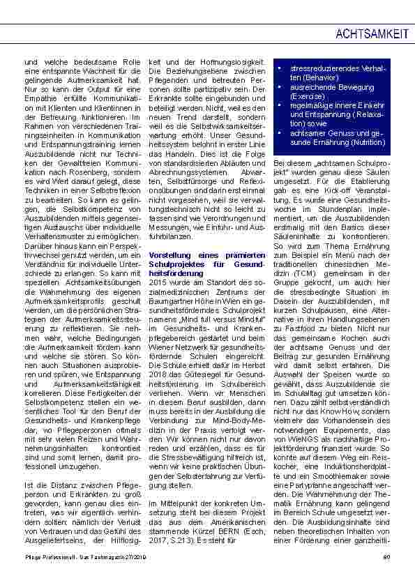 Vorschauseite 4: Achtsamkeit und Selbsterfahrung in der Ausbildung Brauchbare Werkzeuge in der Gesundheit-und Krankenpflege?