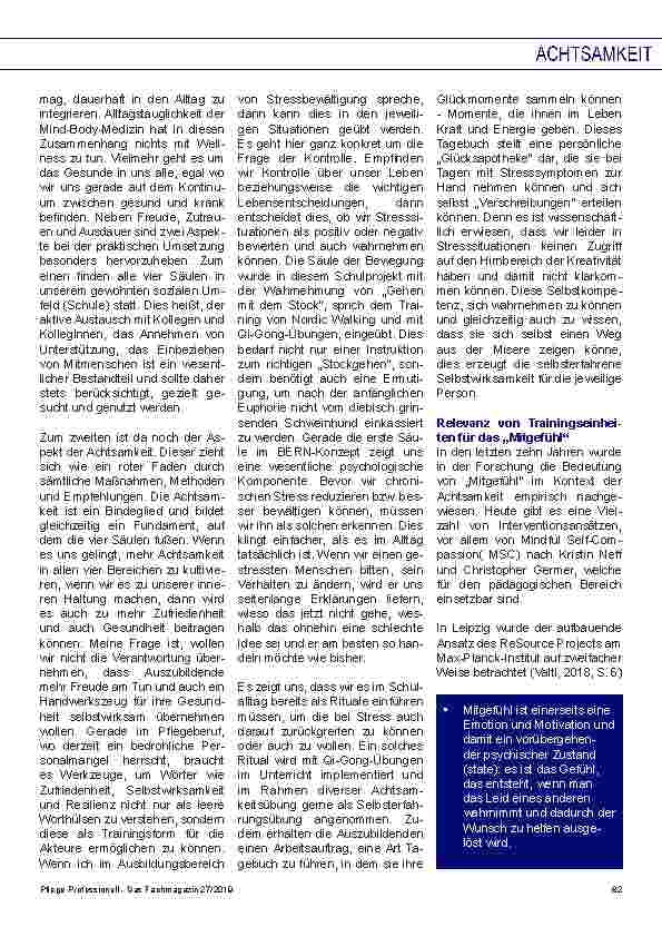 Vorschauseite 6: Achtsamkeit und Selbsterfahrung in der Ausbildung Brauchbare Werkzeuge in der Gesundheit-und Krankenpflege?