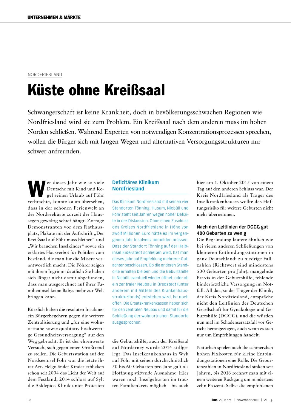 Vorschauseite 1: Nordfriesland: Küste ohne Kreißsaal