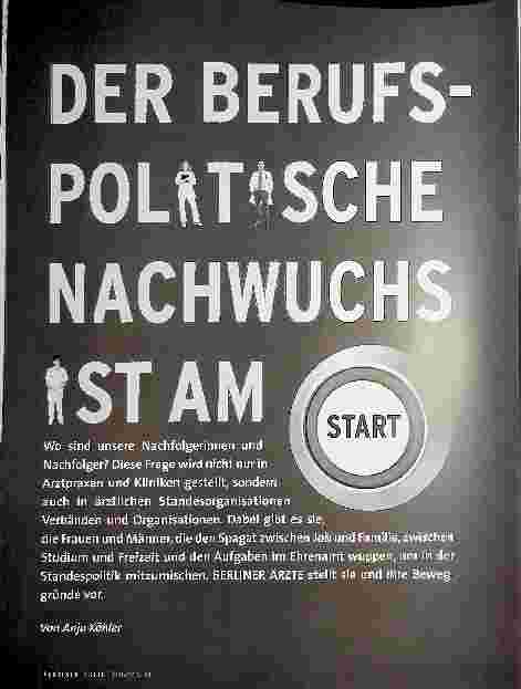 Vorschauseite 1: Der berufspolitische Nachwuchs ist am Start.