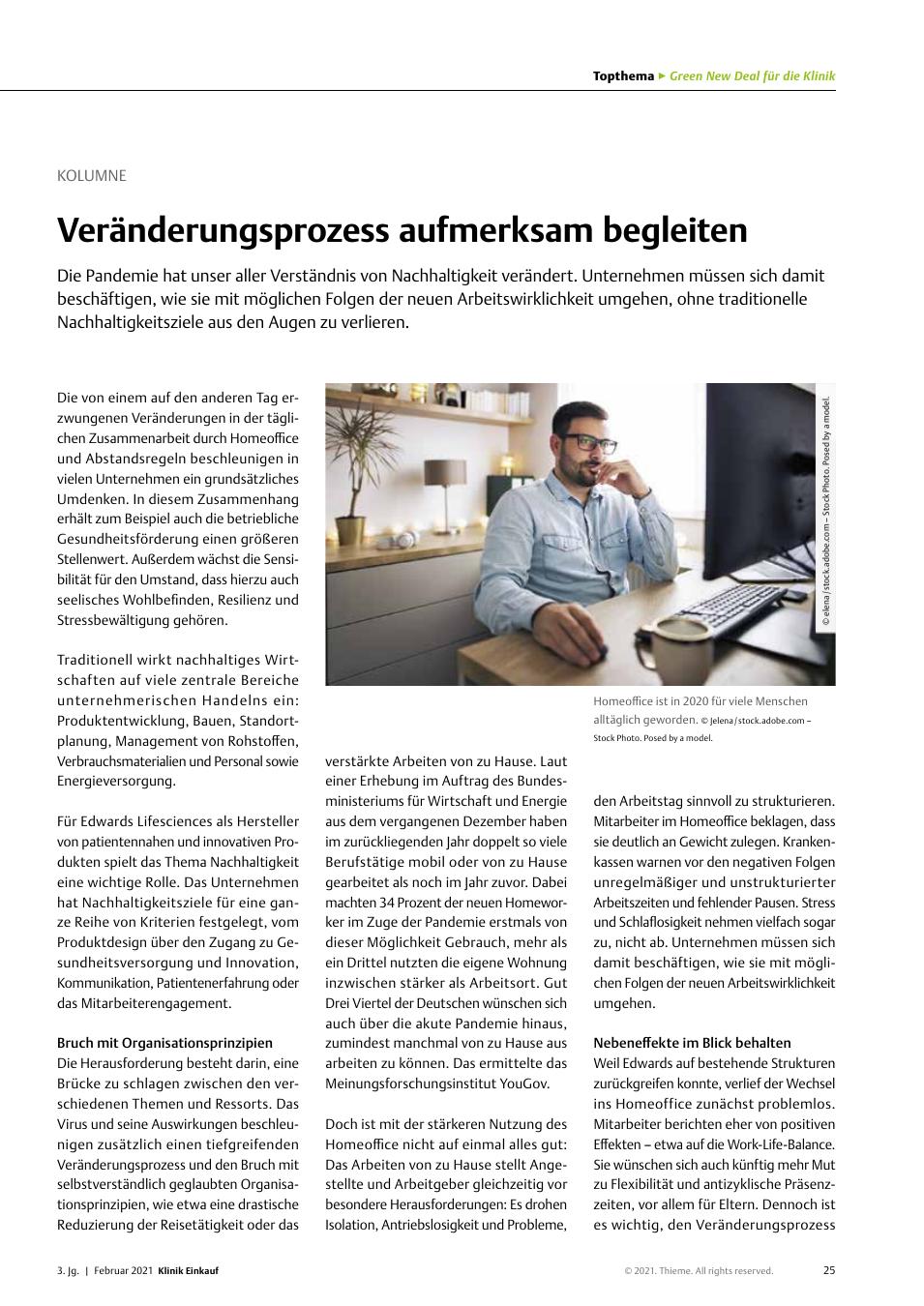 Vorschauseite 1: Kolumne: Veränderungsprozess aufmerksam begleiten