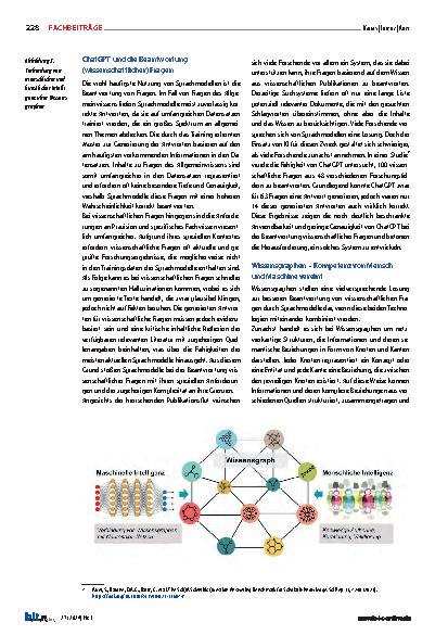 Vorschauseite 4: „KI, ChatGPT, Wissensgraphen und die Beantwortung wissenschaftlicher Fragen“