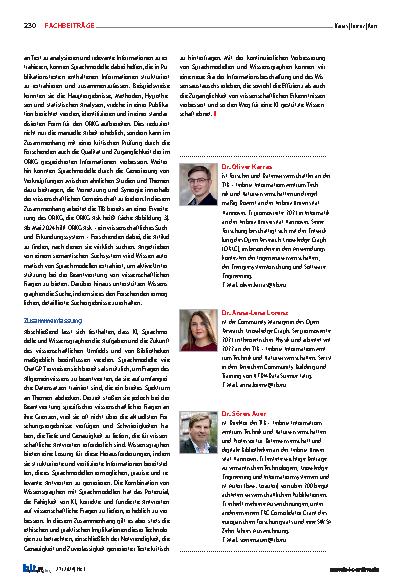 Vorschauseite 6: „KI, ChatGPT, Wissensgraphen und die Beantwortung wissenschaftlicher Fragen“