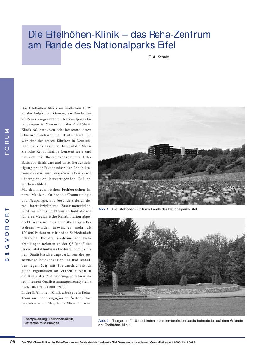 Vorschauseite 1: Die Eifelhöhen-Klinik - das Reha-Zentrum am Rande des Nationalparks Eifel