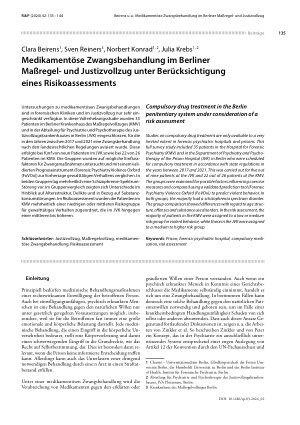 Vorschauseite 1: Medikamentöse Zwangsbehandlung im Berliner Maßregelund Justizvollzug unter Berücksichtigung eines Risikoassessments