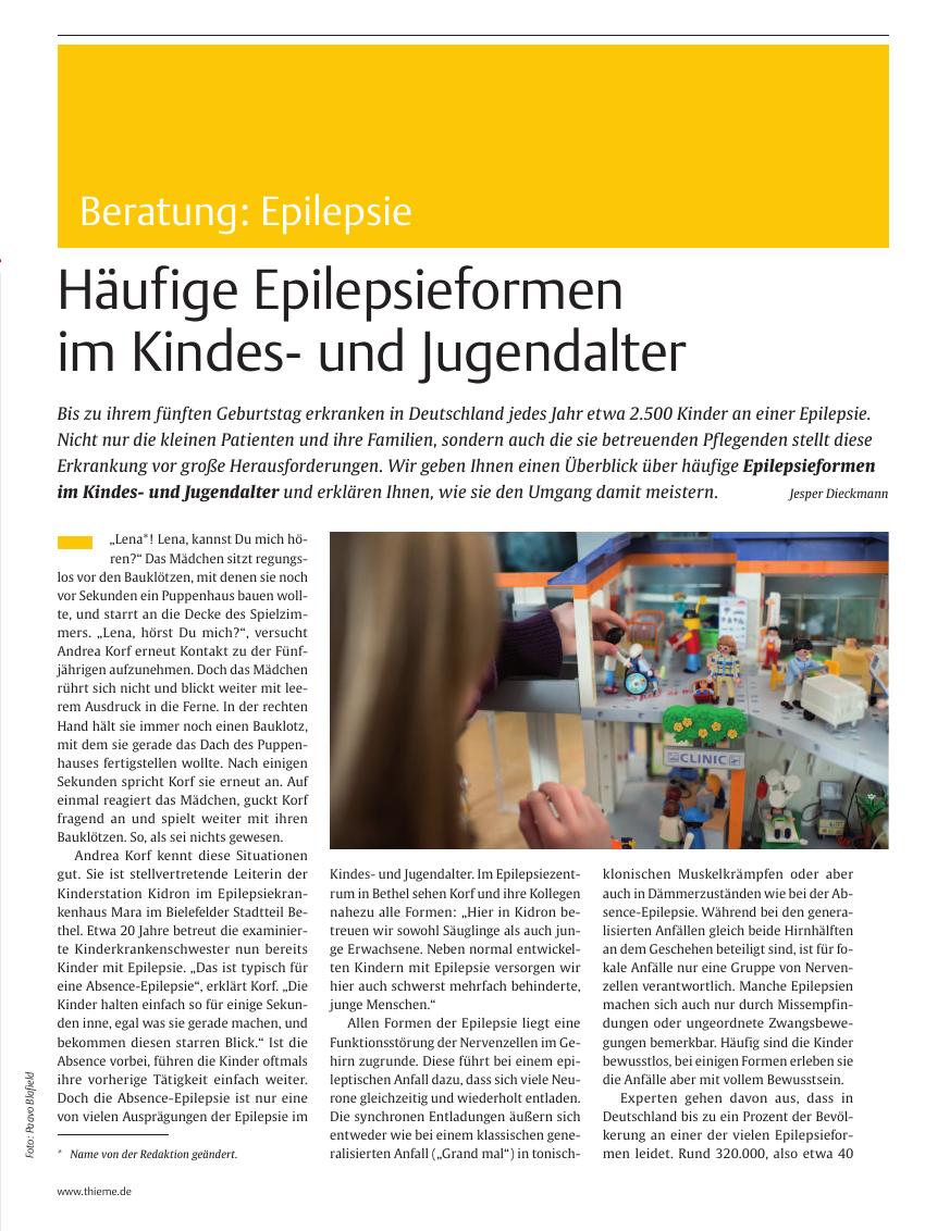 Vorschauseite 1: Häufige Epilepsieformen im Kindesund Jugendalter
