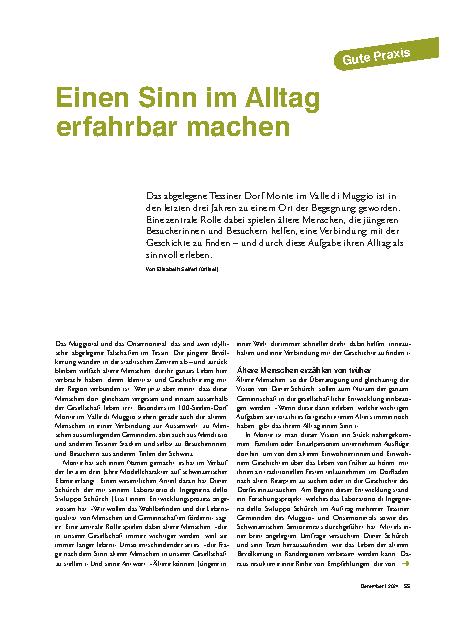 Vorschauseite 1: Einen Sinn im Alltag erfahrbar machen.