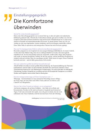 Vorschauseite 1: Einstellungsgespräch Die Komfortzone überwinden
