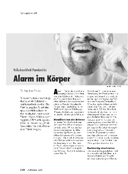 Vorschauseite 1: Volkskrankheit Parodontitis - Alarm im Körper