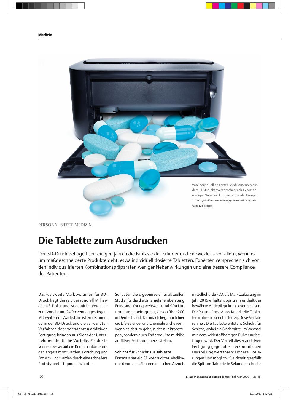 Vorschauseite 1: PERSONALISIERTE MEDIZIN: Die Tablette zum Ausdrucken
